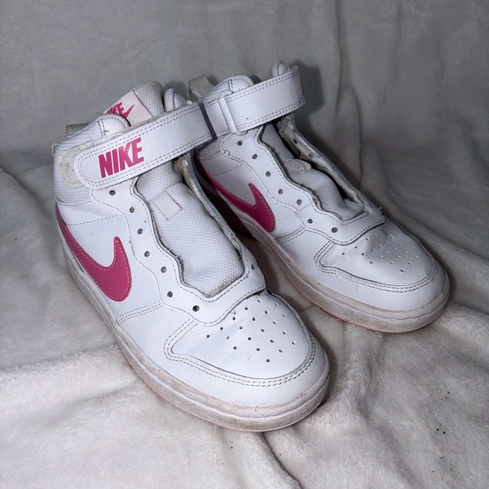 Nike Kids Court Borough Mid 2 GS White Sangria (CD7782-116), Size: 3.5Y